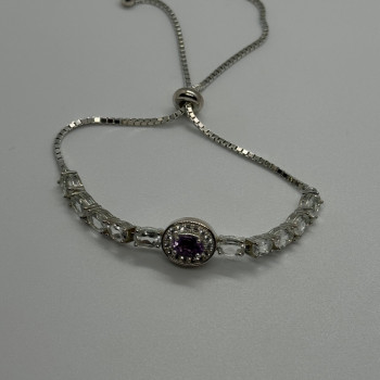 925 Sterling Silver Morganite & Beryl Bracelet
