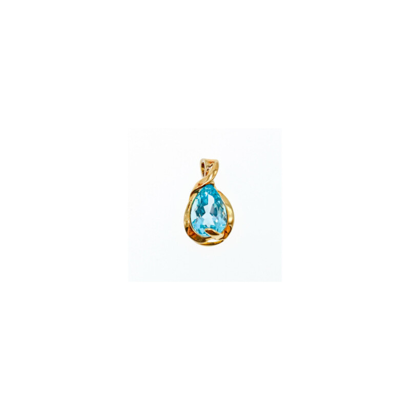 925 STERLING SILVER GOLD PLATED BLUE SPINEL PENDANT