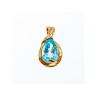 925 STERLING SILVER GOLD PLATED BLUE SPINEL PENDANT