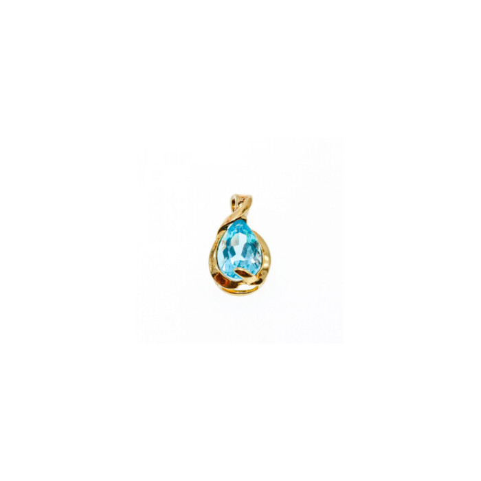925 STERLING SILVER GOLD PLATED BLUE SPINEL PENDANT