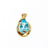 925 Sterling Silver Gold Plated Blue Spinel Pendant