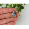 925 STERLING SILVER GOLD PLATED BLUE SPINEL PENDANT