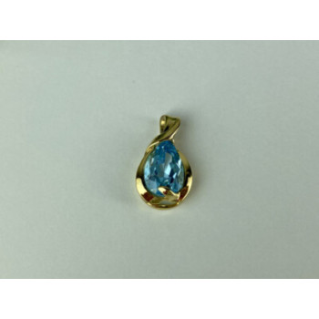 925 STERLING SILVER GOLD PLATED BLUE SPINEL PENDANT