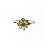 925 Sterling Silver Peridot, Citrine & White Sapphire Ring Size 7