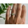 925 Sterling Silver Peridot, Citrine & White Sapphire Ring Size 7