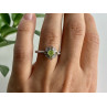 925 Sterling Silver Peridot, Citrine & White Sapphire Ring Size 7