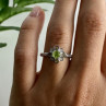 925 Sterling Silver Peridot, Citrine & White Sapphire Ring Size 7