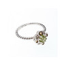 925 Sterling Silver Peridot, Citrine & White Sapphire Ring Size 7