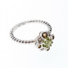 925 Sterling Silver Peridot, Citrine & White Sapphire Ring Size 7