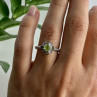925 Sterling Silver Peridot, Citrine & White Sapphire Ring Size 7