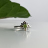 925 Sterling Silver Peridot, Citrine & White Sapphire Ring Size 7