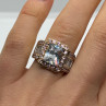 925 Sterling Silver Pink & White CZ Ring Size 7