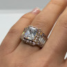 925 Sterling Silver Pink & White CZ Ring Size 7
