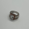 925 Sterling Silver Pink & White CZ Ring Size 7