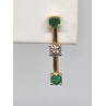 10K YELLOW GOLD EMERALD & DIAMOND EARRINGS & NECKLACE  SET
