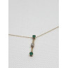10K YELLOW GOLD EMERALD & DIAMOND EARRINGS & NECKLACE  SET