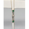 10K YELLOW GOLD EMERALD & DIAMOND EARRINGS & NECKLACE  SET