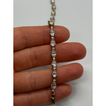 925 STERLING SILVER GOLD PLATED  CZ BRACELET