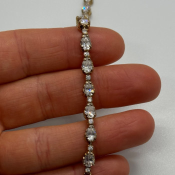 925 Sterling Silver Gold Plated CZ Bracelet