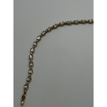 925 STERLING SILVER GOLD PLATED  CZ BRACELET