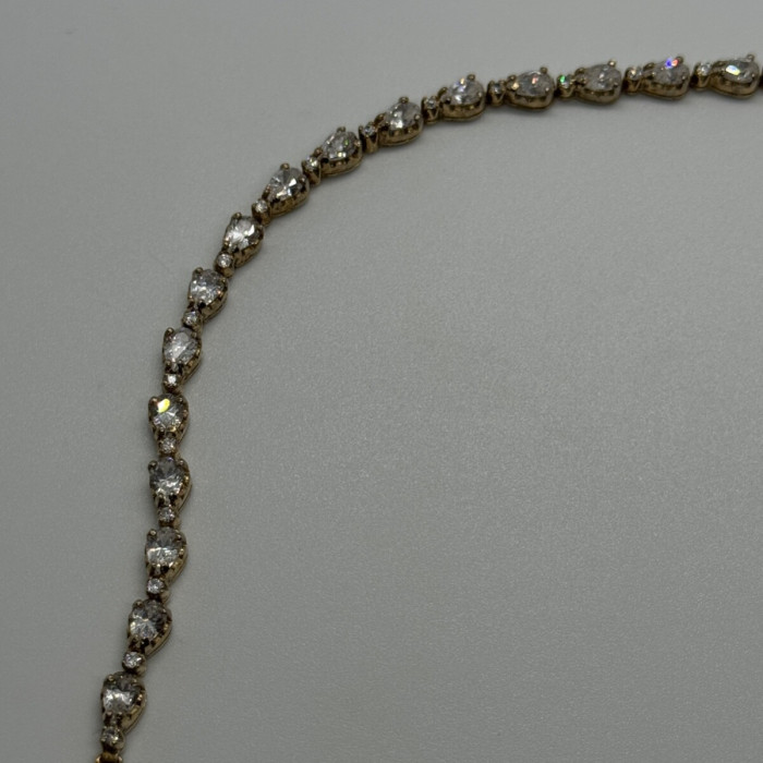 925 Sterling Silver Gold Plated CZ Bracelet
