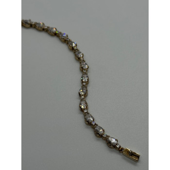 925 STERLING SILVER GOLD PLATED  CZ BRACELET