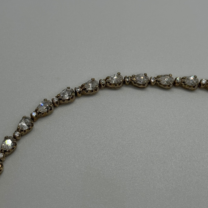 925 Sterling Silver Gold Plated CZ Bracelet