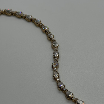 925 Sterling Silver Gold Plated CZ Bracelet