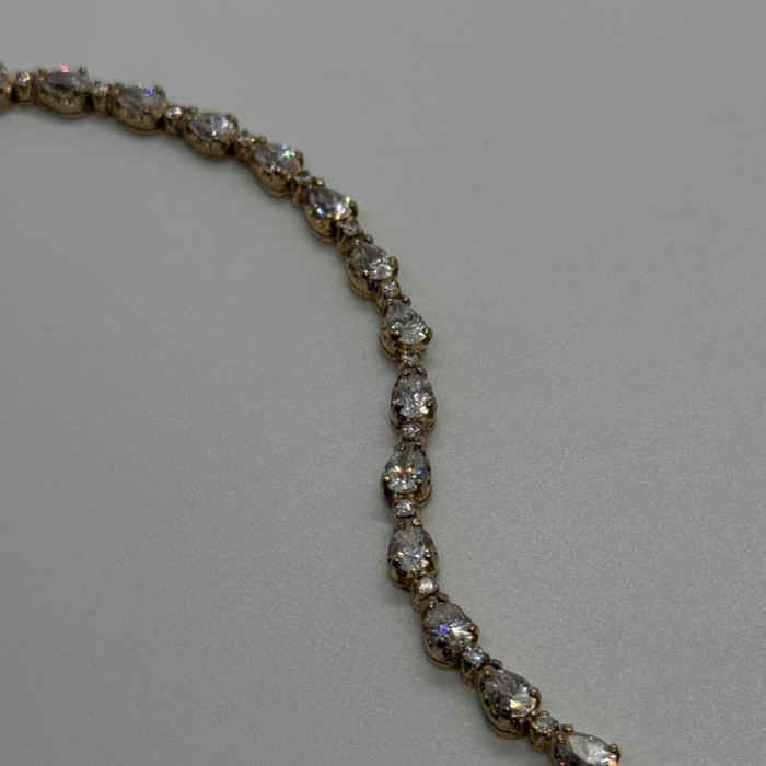 925 Sterling Silver Gold Plated CZ Bracelet