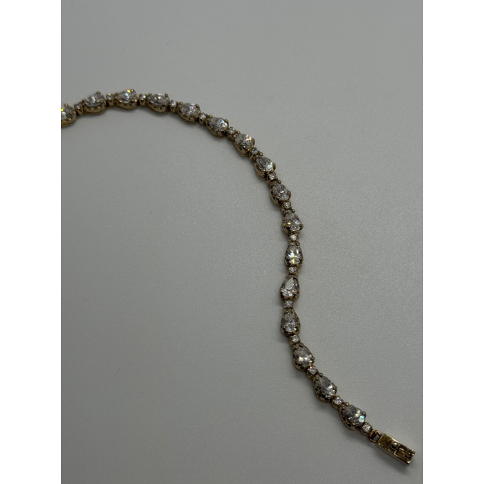 925 STERLING SILVER GOLD PLATED  CZ BRACELET