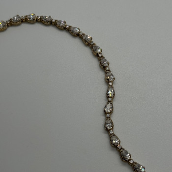 925 Sterling Silver Gold Plated CZ Bracelet