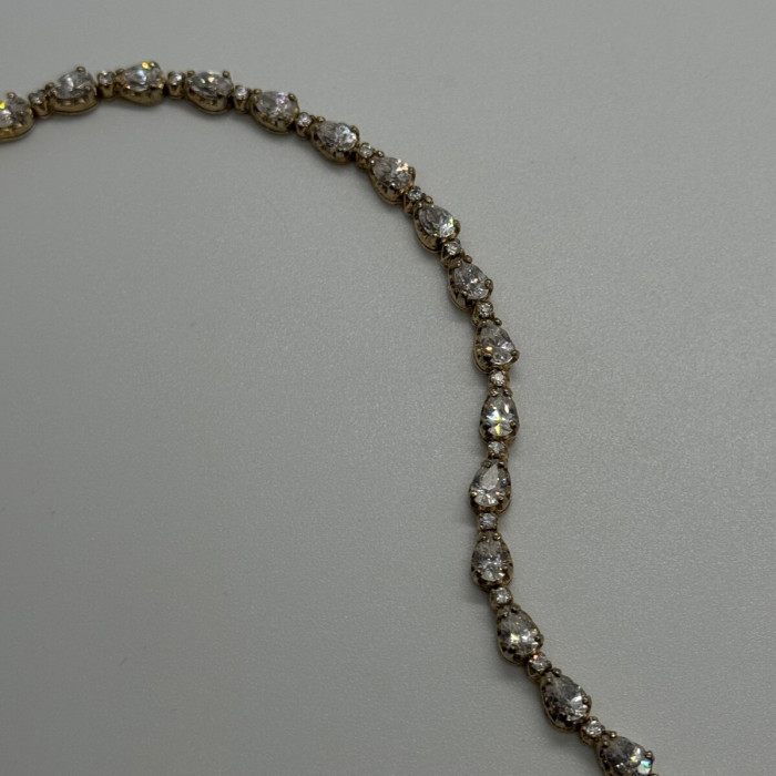 925 Sterling Silver Gold Plated CZ Bracelet
