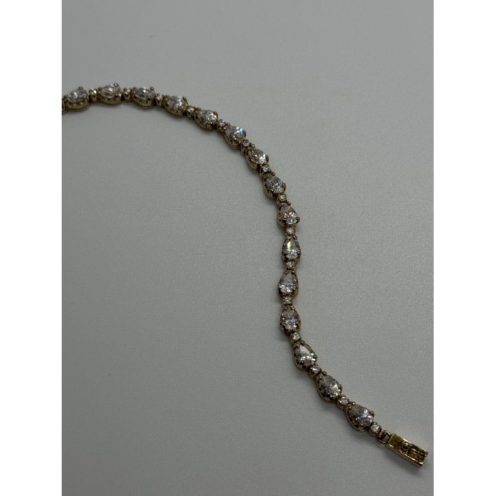 925 STERLING SILVER GOLD PLATED  CZ BRACELET