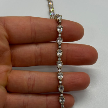 925 Sterling Silver Gold Plated CZ Bracelet