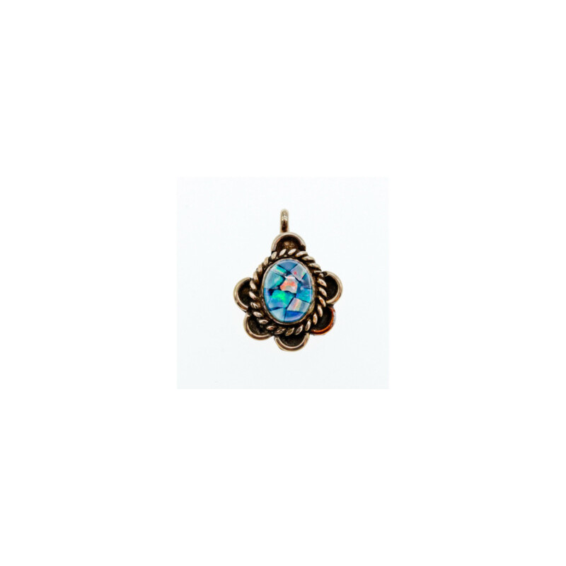 925 Sterling Silver Mosaic Opal Pendant
