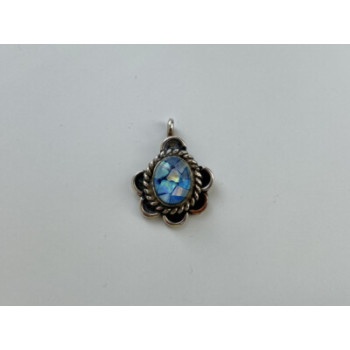 925 Sterling Silver Mosaic Opal Pendant
