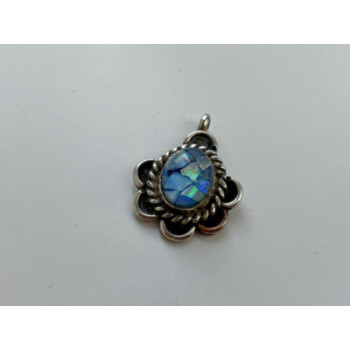 925 Sterling Silver Mosaic Opal Pendant