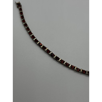 925 STERLING SILVER GARNET BRACELET