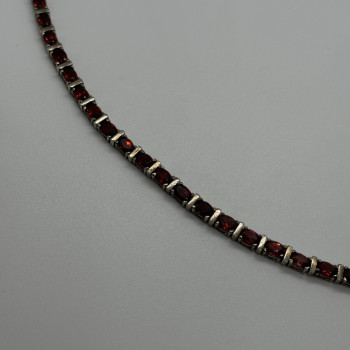 925 Sterling Silver Garnet Bracelet