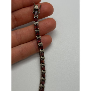 925 STERLING SILVER GARNET BRACELET