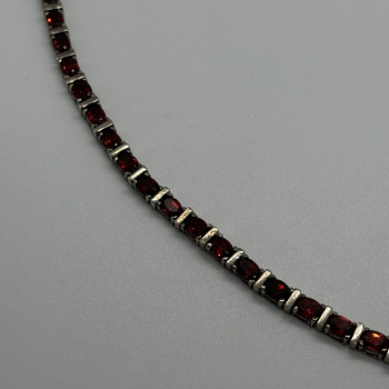 925 Sterling Silver Garnet Bracelet