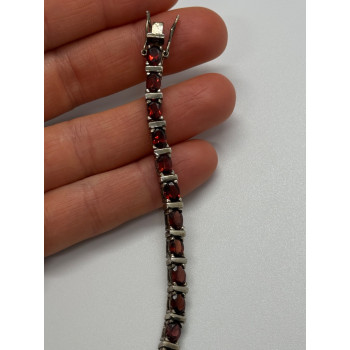 925 STERLING SILVER GARNET BRACELET