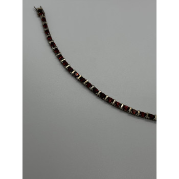 925 STERLING SILVER GARNET BRACELET
