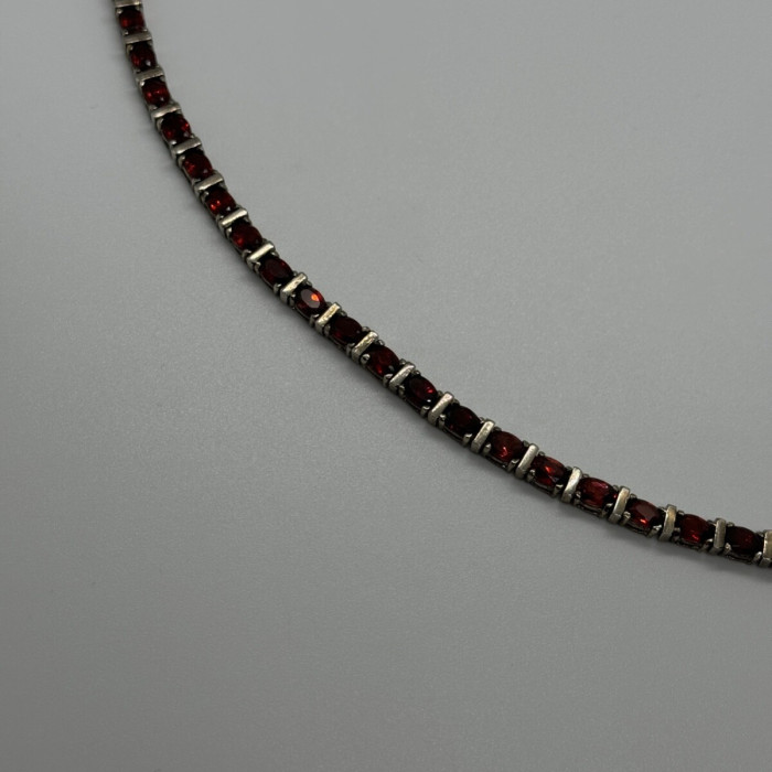 925 Sterling Silver Garnet Bracelet