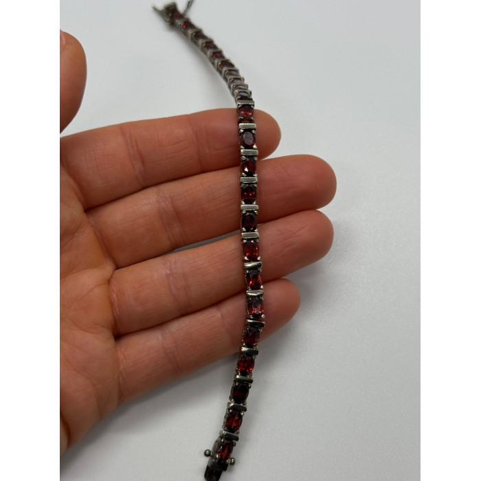 925 STERLING SILVER GARNET BRACELET
