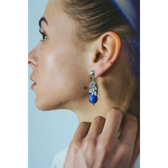925 Sterling Silver Sodalite Stud Earrings