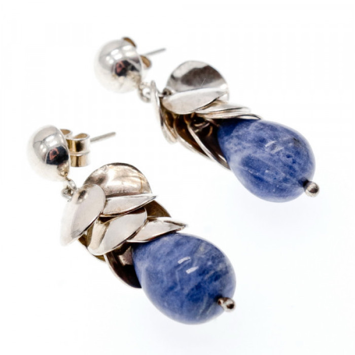 925 Sterling Silver Sodalite Stud Earrings