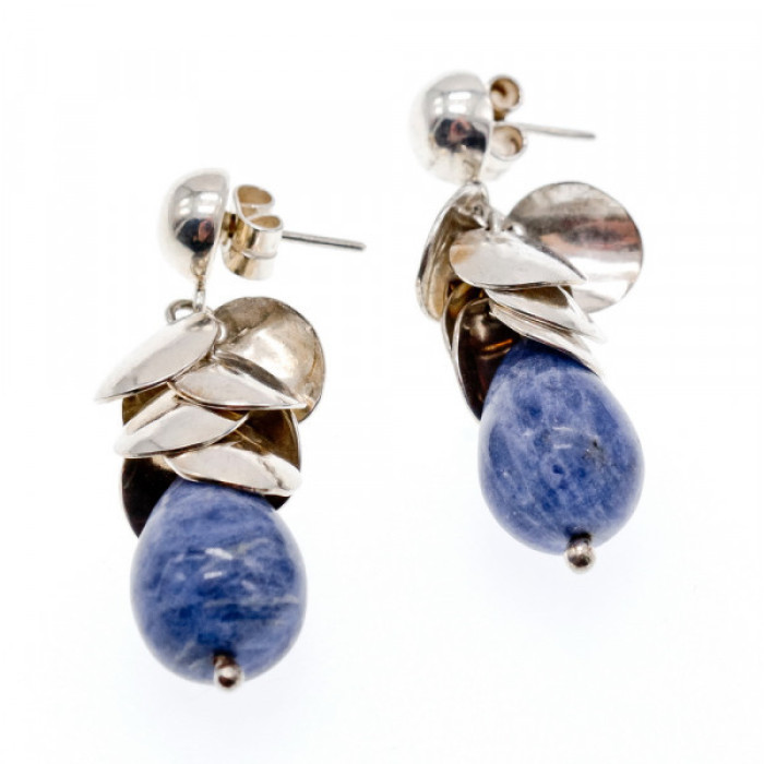 925 Sterling Silver Sodalite Stud Earrings