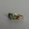 925 Sterling Silver Multi Gemstones Ring Size 7