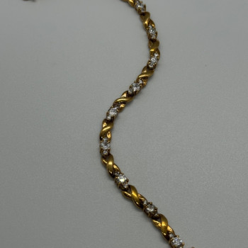 925 Sterling Silver Gold Plated CZ Bracelet